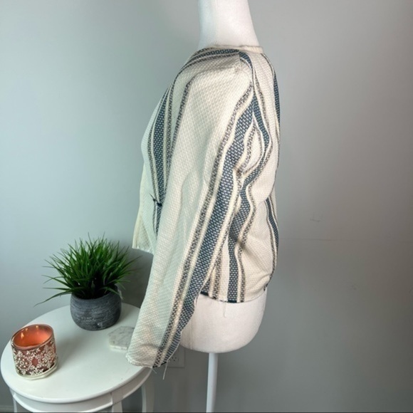 Ulla Johnson Womens paneled striped raw hem open blazer size 4 - Picture 4 of 10